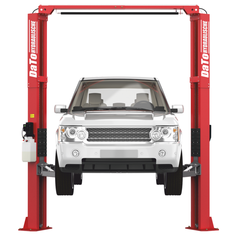DaTo LJCC2140 - 4.0 TONS TWO POST CLEAR FLOOR LIFT - DUAL SIDE UNLOCKING MECHANISM - RED COLOR - 3PH - 380V -50HZ